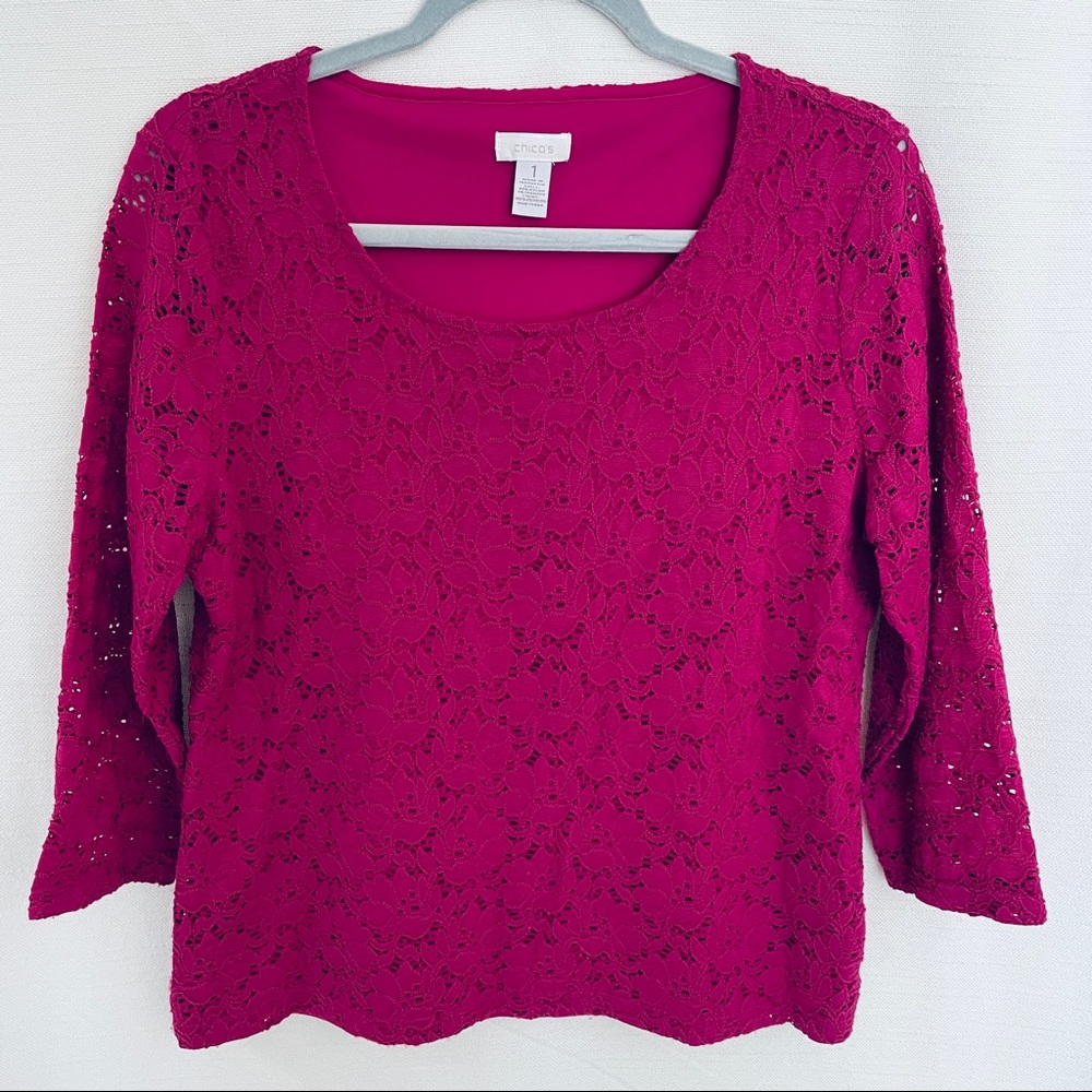 Chico’s women pink top size 1 (M)